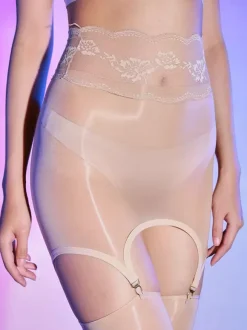 Bas amovibles ultra-fins brillants Porte-jarretelles transparents soyeux noirs sexy