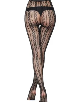 Bas Autofixants Collants Femme Imprimé Elastique Unicolore Coupe Cintrée Lingerie Sexy