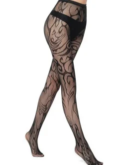Bas Autofixants Collants Femme Imprimé Elastique Unicolore Coupe Cintrée Lingerie Sexy