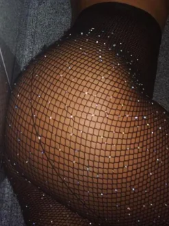 Bas Collants Bas autofixants Femmes en Paillettes Transparentes Longs Creusants Bicolores