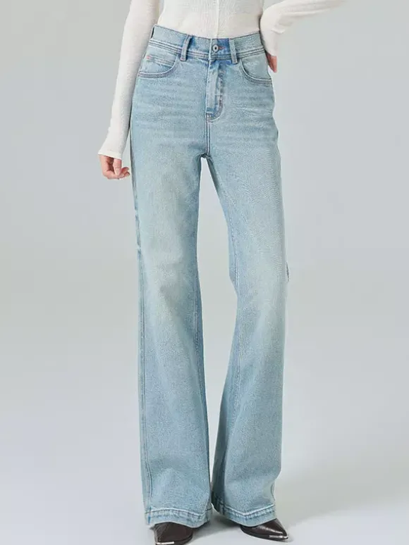 Bas de jeans modernes pour femmes jeans décontractés taille haute en denim style streetwear