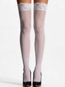 Bas et collants rouges bicolores transparents pour femmes montants jusqu'aux cuisses