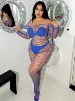 Bas extensibles grande taille à manches longues en nylon sexy