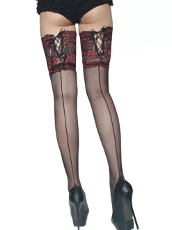 Bas Collant Elastique Imprimé Fleurie Femme Lingerie Sexy
