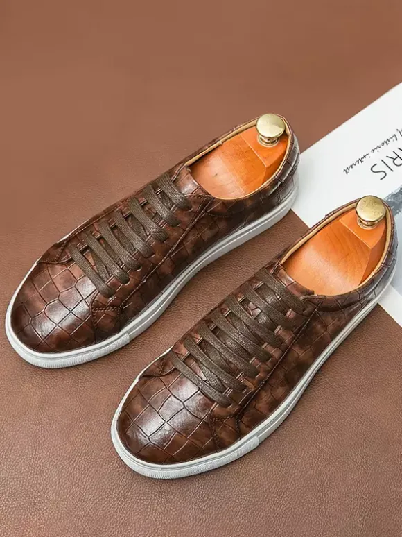 Baskets à enfiler pour hommes chaussures de marche épaisses à bout rond chaussures de randonnée basses décontractées et confortables