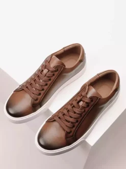 Baskets à lacets et bout rond pour homme chaussures de randonnée plates