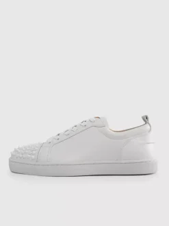 Baskets basses à lacets en cuir de vache blanc pour hommes chaussures décontractées