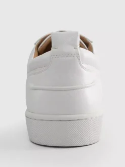 Baskets basses à lacets en cuir de vache blanc pour hommes chaussures décontractées