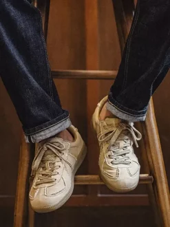 Baskets pour hommes en toile confortable à bout rond Basket Chaussures de sport