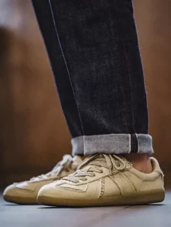 Baskets pour hommes en toile confortable à bout rond Basket Chaussures de sport