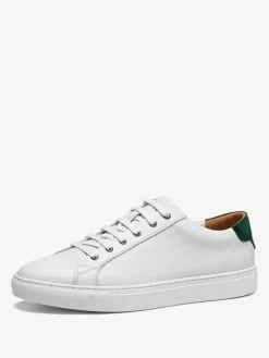 Baskets confortables à lacets en cuir de vache pour hommes bout rond