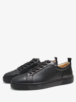 Baskets de skate noires à lacets et bout rond pour hommes