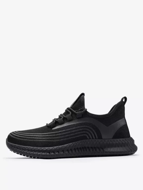 Baskets en maille pour hommes chaussures de course à plateforme à bout rond légères et respirantes haut de gamme