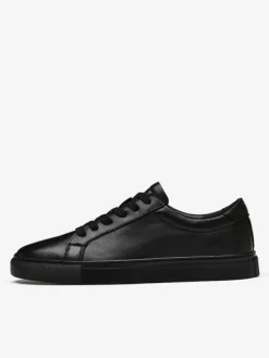 Baskets pour hommes Chaussures de sport à bout rond en cuir à la mode