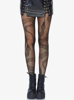 Bas Pour Femme Collants Imprimé Serpent Noir 1 Pièce