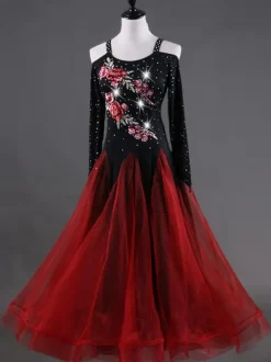 Belle Robe de bal Performance color-block en organza pour adultes Déguisements Halloween