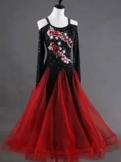 Belle Robe de bal Performance color-block en organza pour adultes Déguisements Halloween