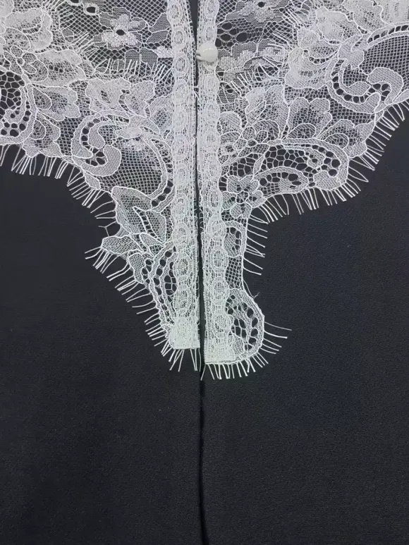 Blazer en dentelle corset sexy pour femme - Veste bustier cintrée contrastée noire et blanche - Idéale pour une soirée printanière 2026