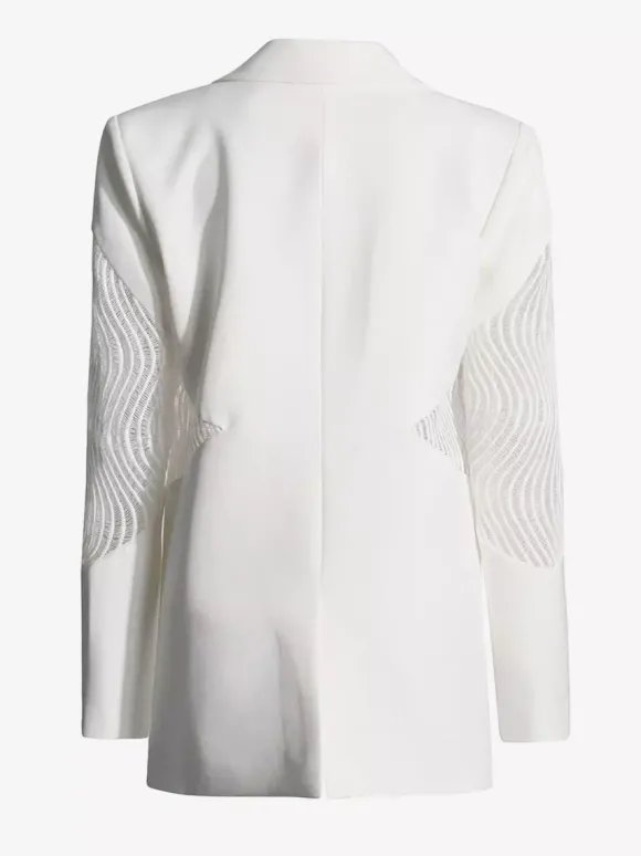Blazer pour femme col en V manches longues découpées vêtement d'extérieur