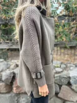 Blazer patchwork à manches en maille pour femme 2026