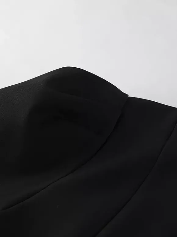 Blazer péplum vintage pour femme - Veste cintrée à manches bouffantes et col montant - Vêtement d'extérieur chic pour les fêtes de printemps 2026