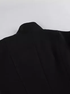 Blazer péplum vintage pour femme - Veste cintrée à manches bouffantes et col montant - Vêtement d'extérieur chic pour les fêtes de printemps 2026