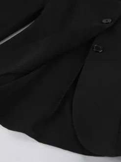 Blazer péplum vintage pour femme - Veste cintrée à manches bouffantes et col montant - Vêtement d'extérieur chic pour les fêtes de printemps 2026