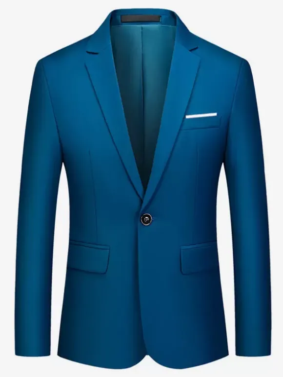Blazers Vestes Costumes Décontractés Hommes Formel Bleu Vert Foncé De Qualité