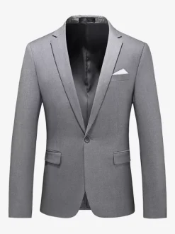Blazers Vestes Costumes Décontractés Hommes Formel Kaki Jaune Cérémonie Mariage