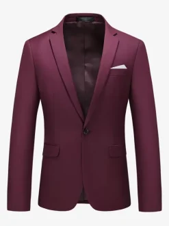 Blazers Vestes Costumes Décontractés Hommes Formel Kaki Jaune Cérémonie Mariage