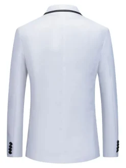 Blazers et vestes Hommes Casual Costumes Casual Blanc Grey Cool Cool Costuri costume pour hommes