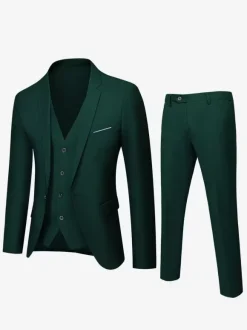 Blazers Vestes Costumes Décontractés Pour Hommes Chic Vert Chasseur Noir Cool Costumes Décontractés Pour Hommes