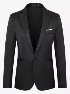 Blazers Vestes Costumes décontractés hommes Chic Kaki Gris Coupe Cintré