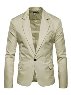 Blazers & Vestes Hommes Casual Costumes Casual Casual Kaki Jolie costumes décontractés