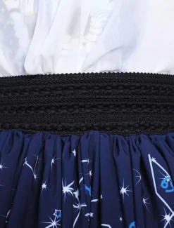 Bleu Lolita Jupe Constellation doux imprimé jupe Lolita avec sa garniture de dentelle noire Déguisements Halloween