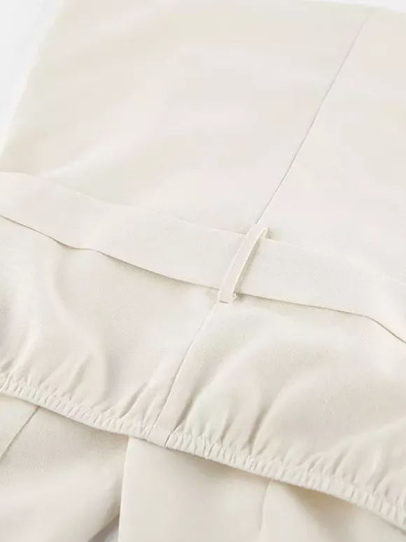 Blouse pour femme en coton et lin kaki dos nu laçage décontracté sans manches