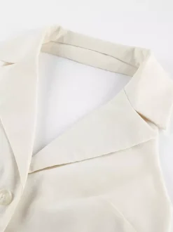 Blouse pour femme en coton et lin kaki dos nu laçage décontracté sans manches