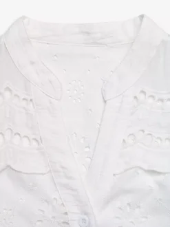 Blouse blanche pour femme col en V manches courtes style décontracté top d'été