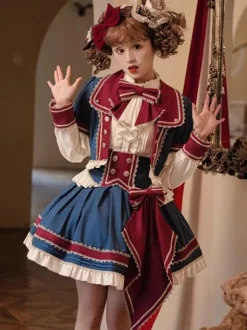 Blouses Idol Lolita Haut Lolita Blanc Écru Manches Longues N艙uds Chemise Lolita