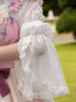 Blouses Sweet Lolita Blanc Manches Longues Haut Lolita Volants Chemise Lolita