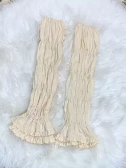 Blouses Sweet Lolita Haut Lolita Blanc Écru Manches Courtes Chemise Lolita À Volants Plissés