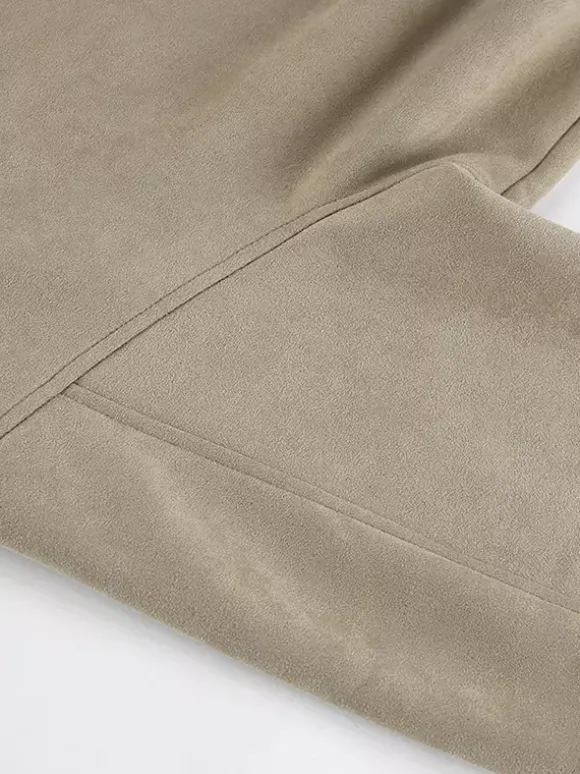 Blouson bomber femme en suédine synthétique - Fermeture éclair rétro ourlet élastique coupe décontractée - Collection printemps 2026