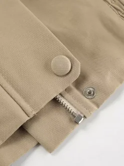 Blouson bomber léger kaki pour femme - Vêtement d'extérieur minimaliste à col zippé - Style streetwear décontracté chic et discret pour le printemps 2026