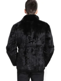 Blouson aviateur en fausse fourrure des hommes
