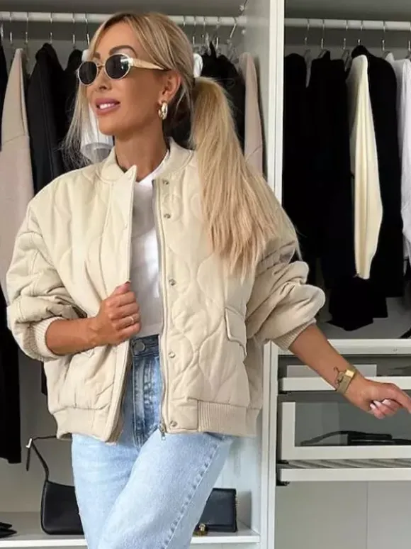 Blouson bomber matelassé noir oversize manteau streetwear rembourré pour femme 2026