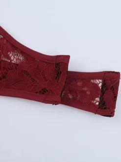 Body en dentelle transparente pour femme - Haut de justaucorps sexy à manches longues et coupe ajustée - Soirée printanière 2026
