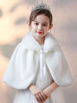 Boléro de fille de fleur cape fille ivoire