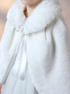 Boléro de fille de fleur cape fille ivoire