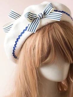 Bonnet Lolita Sweet Lolita Bow Laine de laine Déguisements Halloween