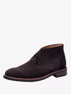 Bottes à lacets à bout rond en cuir suédé marron foncé Chukka Vintage Desert pour hommes